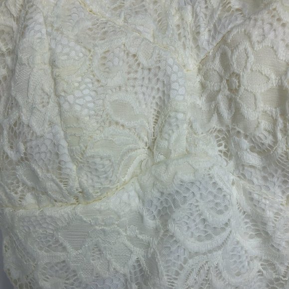 Kismet White & Teal Floral Lace as u wish Skirt Dress Hi-Lo size S - Picture 13 of 15